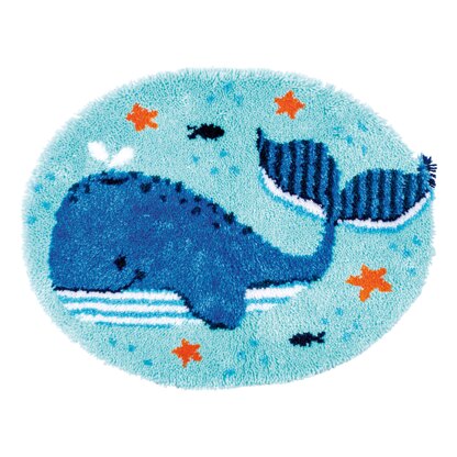 Vervaco Whales Fun Latch Hook Shaped Rug Kit - 70 x 56 cm