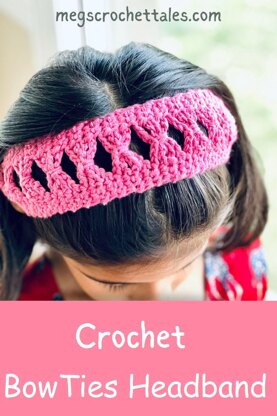 Crochet Bow Ties Headband Free Pattern