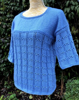 All Squared! Eyelet Sweater