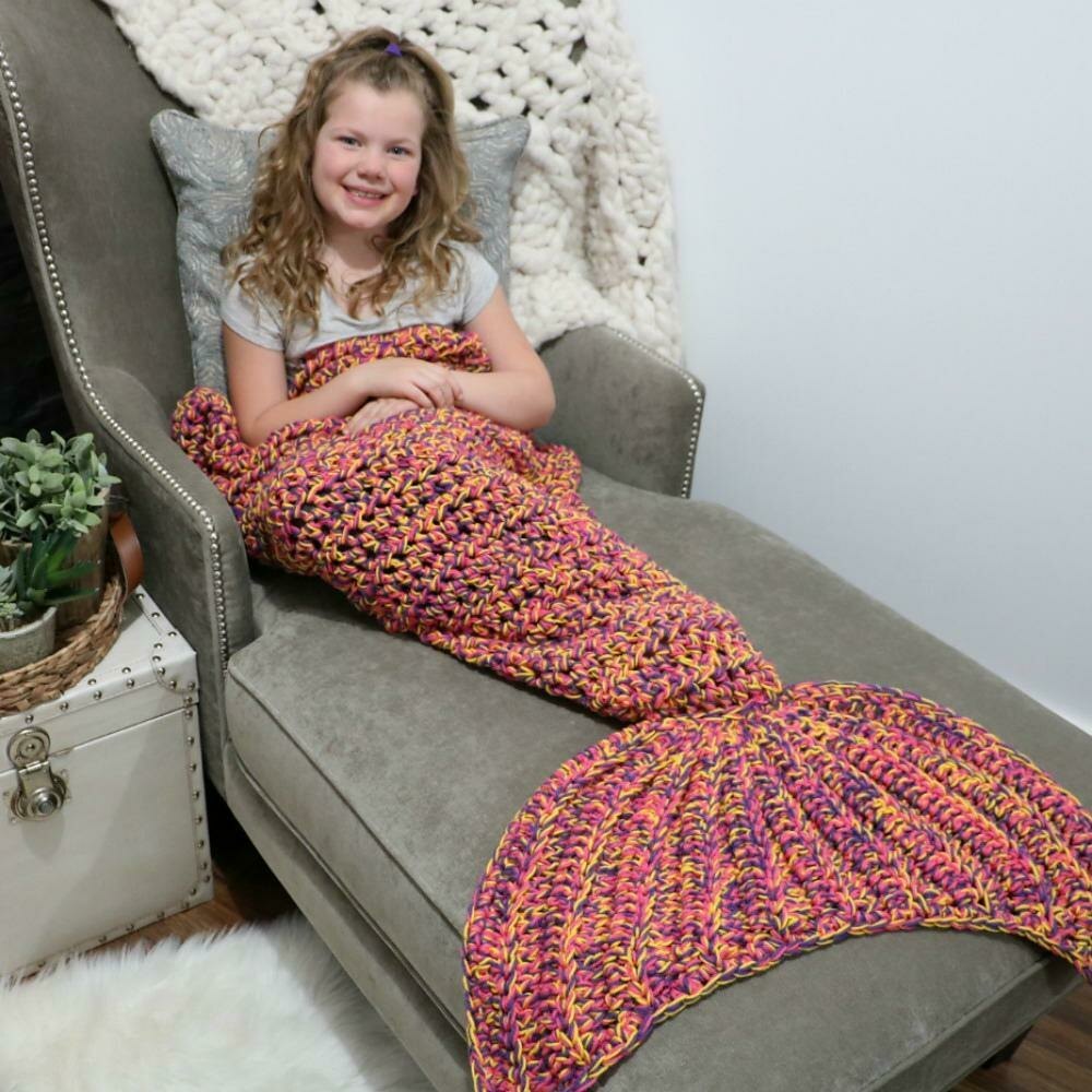 Chunky Quick Mermaid Blanket Crochet pattern by MJsOffTheHook LoveCrafts