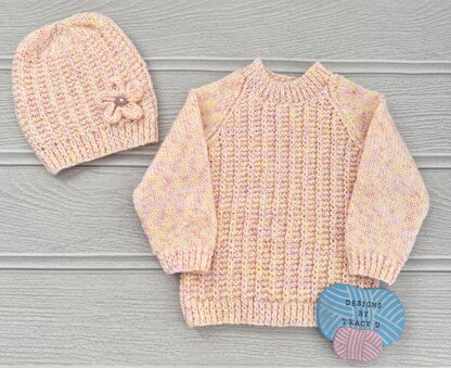 Quinn Baby sweater and Hat 18"-22" chest size