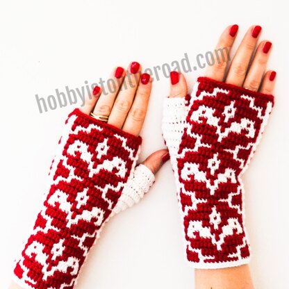 Frozen Flowers Fingerless Gloves & Full Mitts