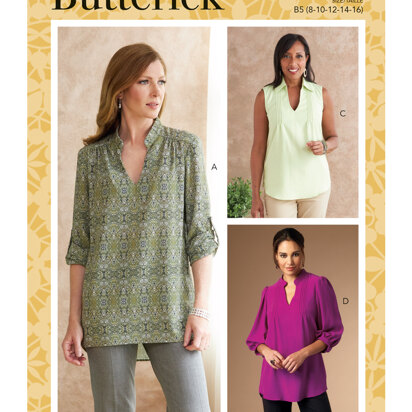 Butterick Misses' & Women's Tucked Or Gathered Top B6801 - Sewing Pattern