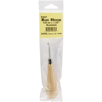 Lacis Punch Needle Rug Hook with Wood Handle - 4mm x 1.24in