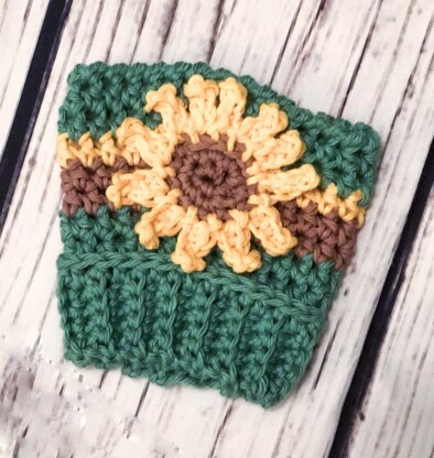 Sunflower Coffee Beanie Cozy