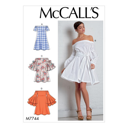 McCall's Misses' Dresses and Belt M7744 - Sewing Pattern