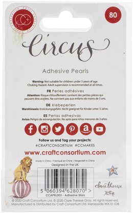 Craft Consortium Adhesive Pearls 80/Pkg - Stars, Circus