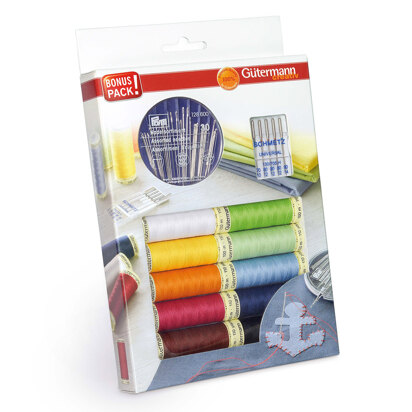 Gutermann Thread Set: Sewing Needles: Sew-All: 10 x 100m: Assorted