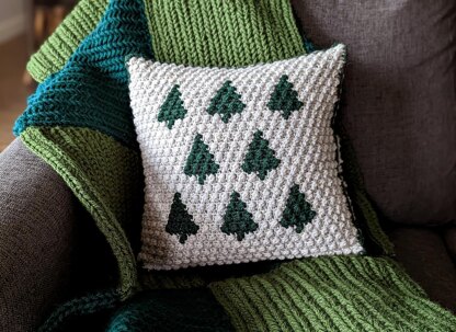 Pretty Pines Throw Pillow