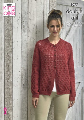 Cardigan and Sweater in King Cole Merino Blend DK - 5077 - Downloadable PDF