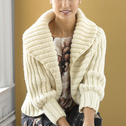 Soft Rib Cardigan in Lion Brand Fishermen's Wool - 90464AD