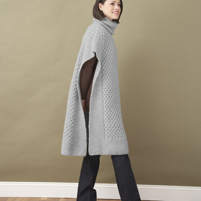 Honeycomb Poncho in Lion Brand Wool-Ease - 90182AD - knitting pattern