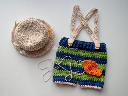 Fisherman Baby Hat and Short