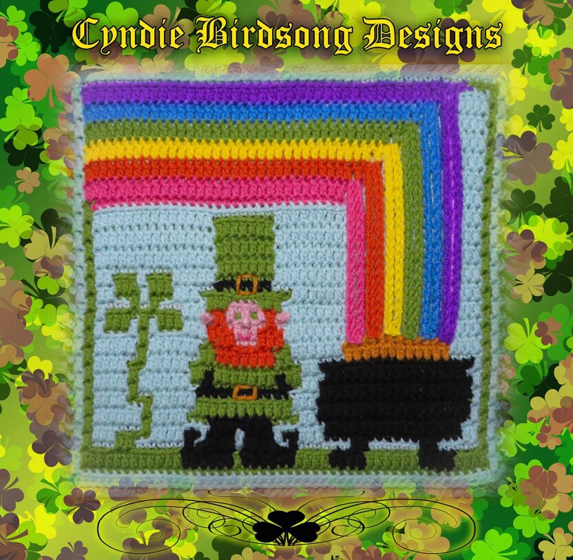 Leprechaun Mosaic Crochet Square by Cyndie B