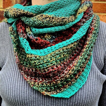 Woven and Lace Shawl - knitting pattern