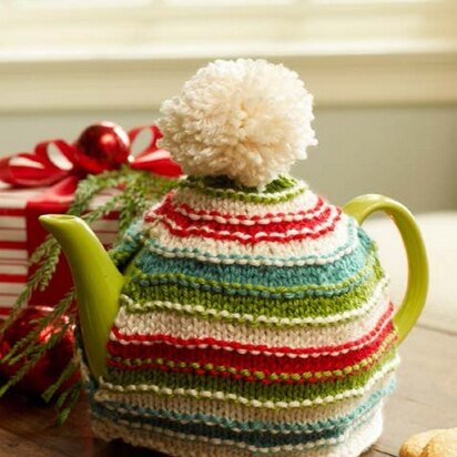 Holiday Teapot Cozy in Red Heart Soft Solids - LW3662