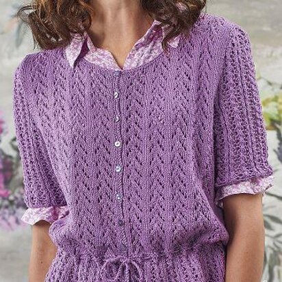 Lace and Tie Waist Cardigan - knitting pattern