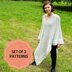 Set of 3 Knitting Patterns, Poncho and 2 Cardigans