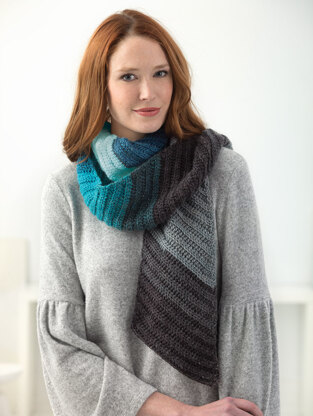 Shaded Diagonal Scarf in Lion Brand Mandala - L60379 - Downloadable PDF