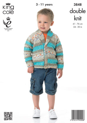 Childrens' Cardigan in King Cole Splash DK - 3848