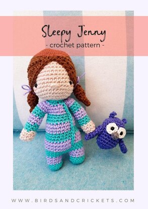 Sleepy Jenny amigurumi doll