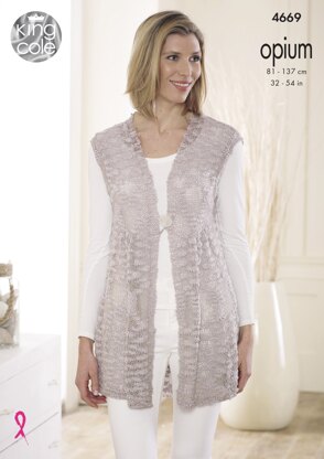 Smock Tunic & Matching Gilet in King Cole Opium Palette & Opium - 4669 - Downloadable PDF