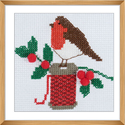 Trimits Counted Cross Stitch Kit: Robin Cross Stitch Kit - 13 x 13cm