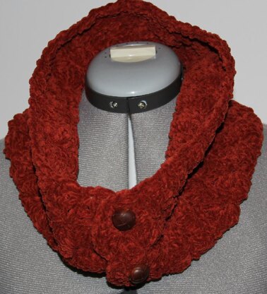 Suede Button Closure Neckwarmer Cowl