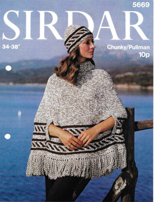 Fashion Fun Poncho and Hat in Sirdar Pullman Wool - 5669