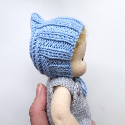 Knitted clothes set for a 7''/18 cm doll