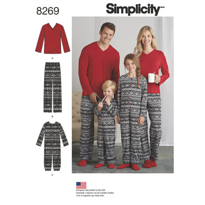 Simplicity Pattern 8269 Child's Girls' and Boys' Jumpsuit and Teens' and Adults' Trousers  and Knit Top 8269 - Sewing Pattern