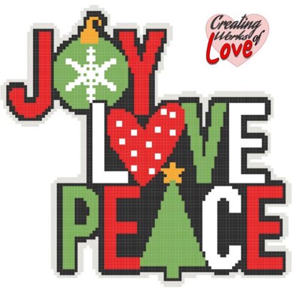 Christmas Joy Love & Peace Stitch Graphgan