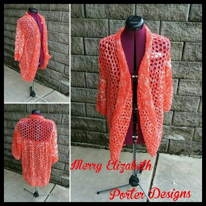 Grapefruit Lace Shrug