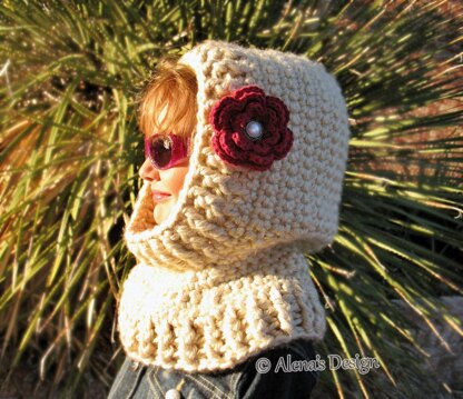 Hooded Cowl with Flower