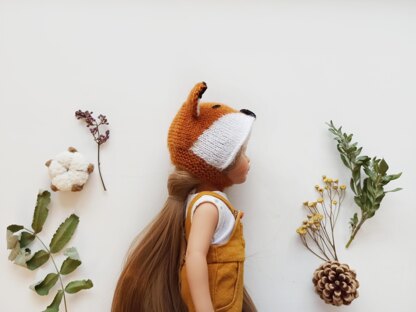 Fox helmet for toy or doll