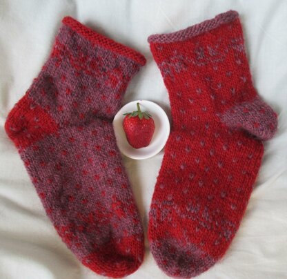 2 Lett Lopi balls Fruit & Berry Polka Dot Socks