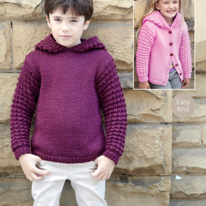 Sweater and Jacket in Hayfield Chunky with Wool - 2414 - Downloadable PDF