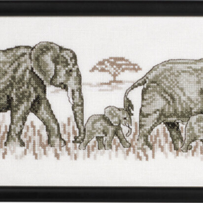 Permin Elephants Cross Stitch Kit - 36x15cm