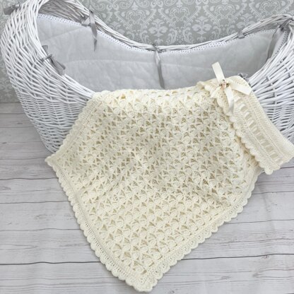208-Moses Basket Blanket Crochet Pattern - 208