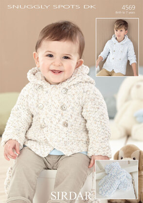 Hooded Coat and Mittens in Sirdar Snuggly Spots DK - 4569 - Downloadable PDF