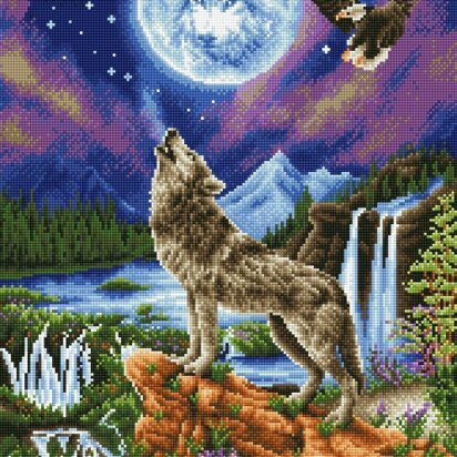 Diamond Dotz Diamond Painting Set Mystischer Wolf