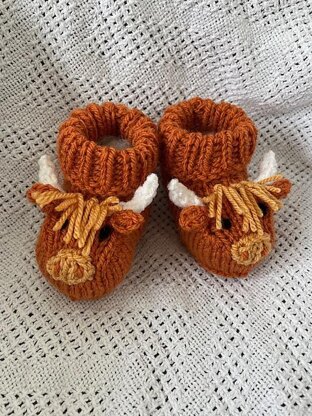 Highland Cow baby boots