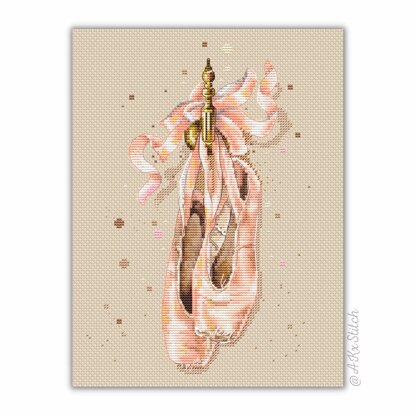 Ballet Pointe Shoes Cross Stitch PDF Pattern