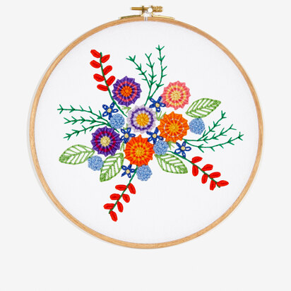 DMC Colour Blossom Embroidery Pattern - PAT1234 - Downloadable PDF