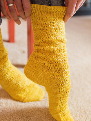 Prismatic Lace Top-Down Socks in SweetGeorgia Bulletproof Sock - Downloadable PDF