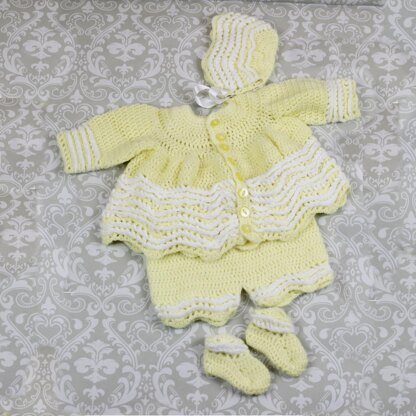 Crochet Pattern Baby Jacket, Hat & Booties  #93