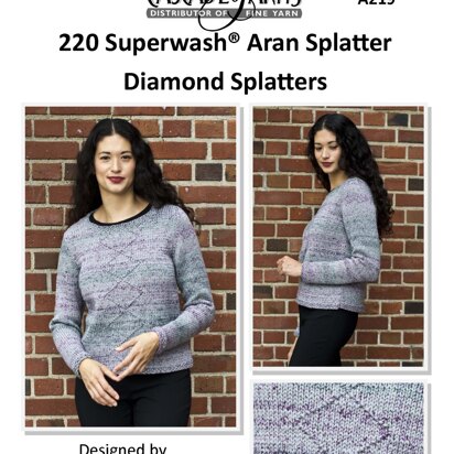 Splatter Diamond Splatters in Cascade Yarns 220 Superwash® Aran - A219 - Downloadable PDF