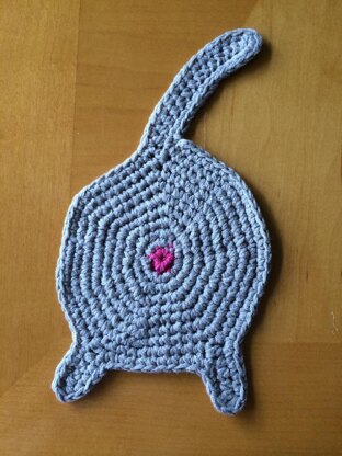 Crochet Cat Butt Coasters