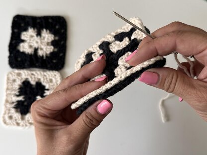 Ebony and Ivory Granny Square
