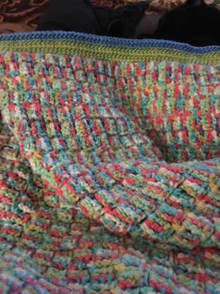 Annie Baby Blanket in varigated yarn